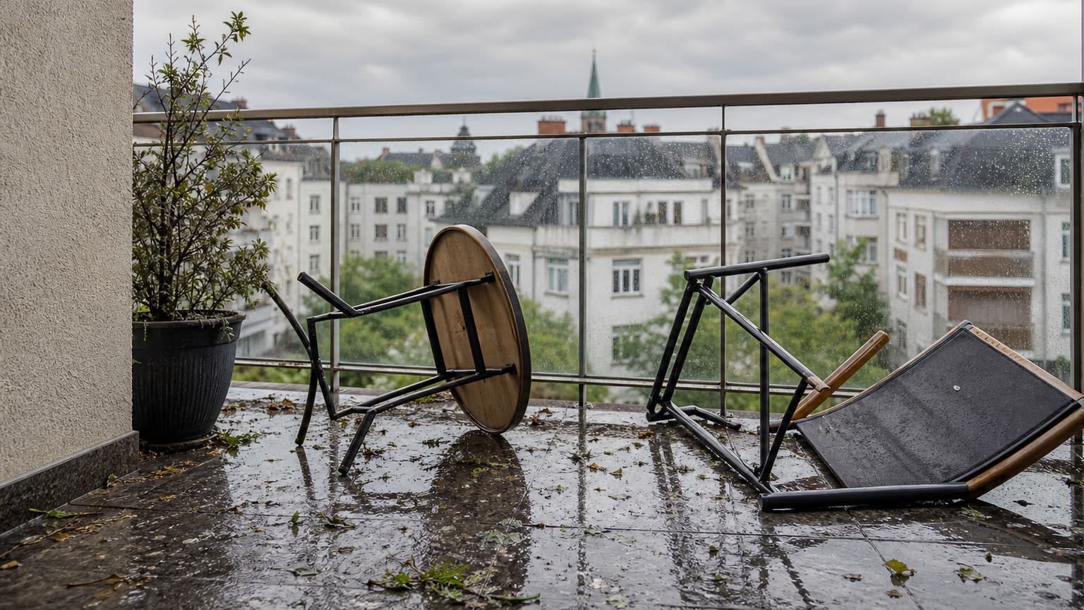 Balkonmöbel durch Sturm beschädigt: Welche Versicherung zahlt in Österreich?