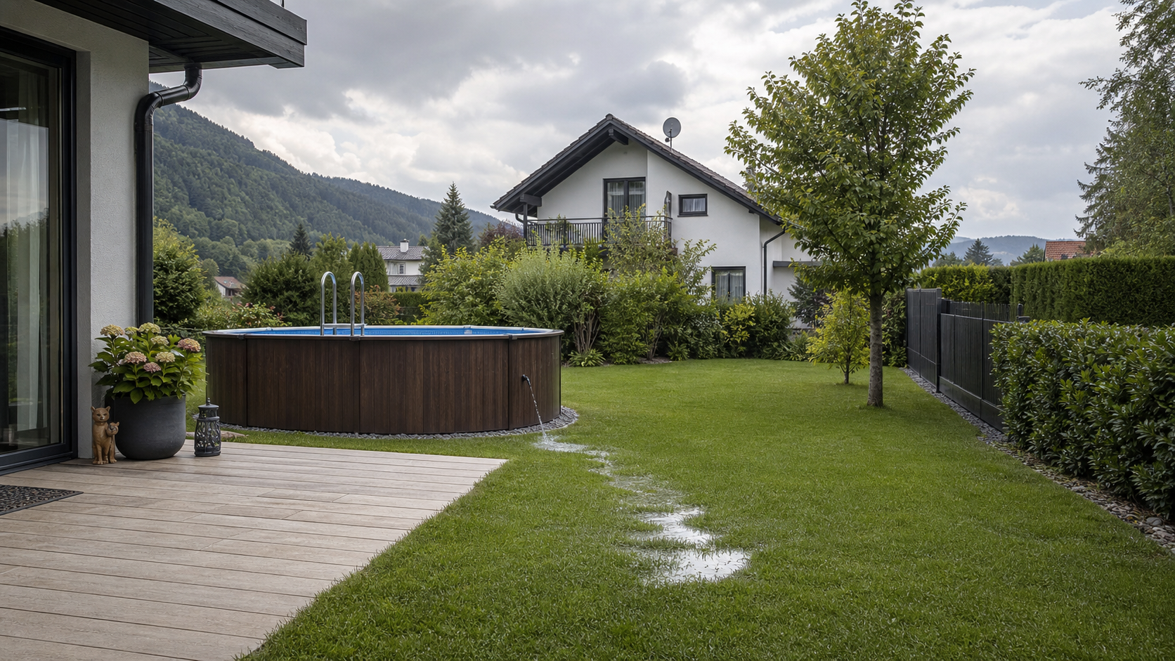 Gartenpool läuft aus: Welche Versicherung zahlt bei Wasserschaden in Österreich?