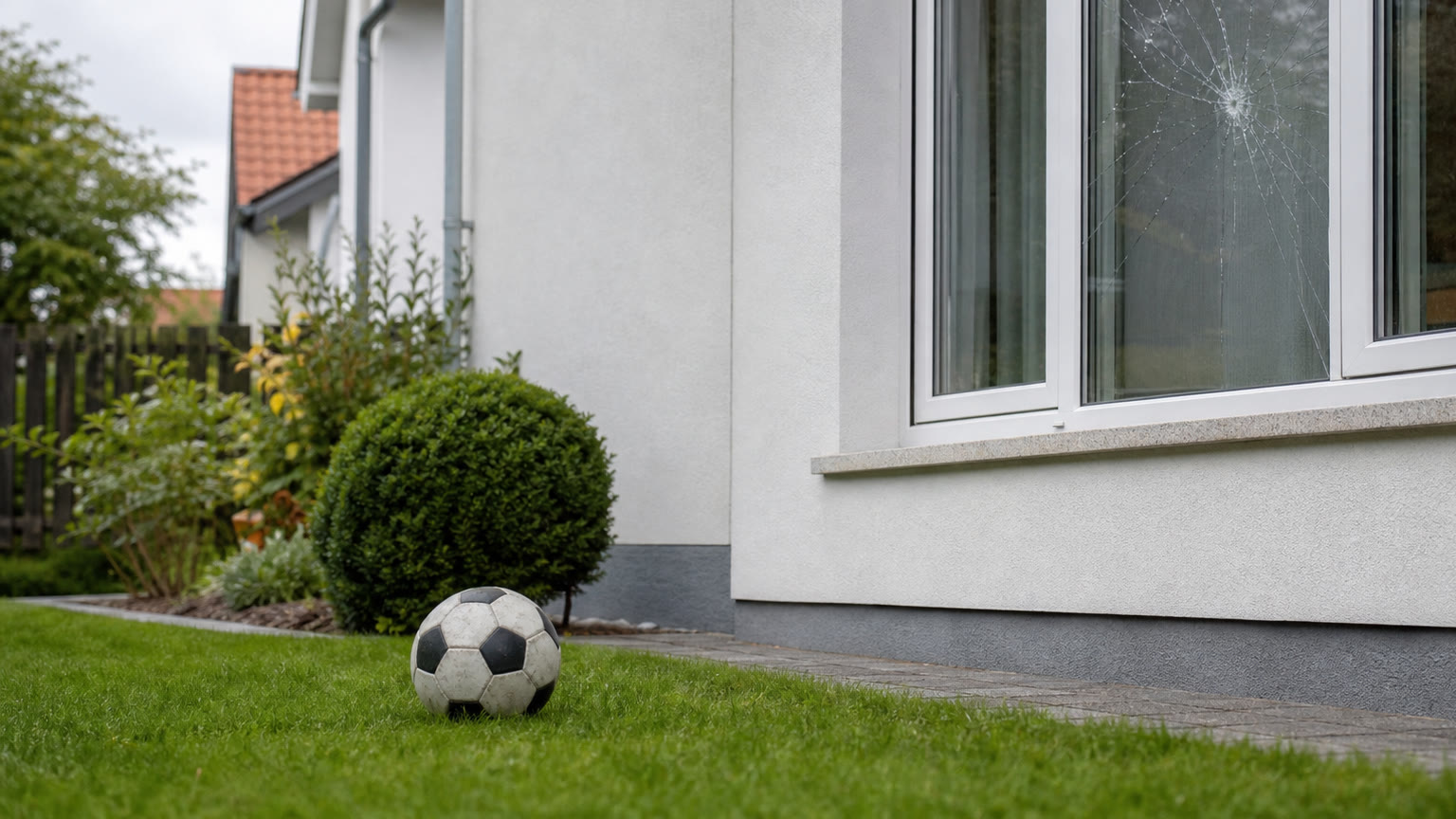 Kind schießt Fußball durch Fensterscheibe: Welche Versicherung zahlt in Österreich?