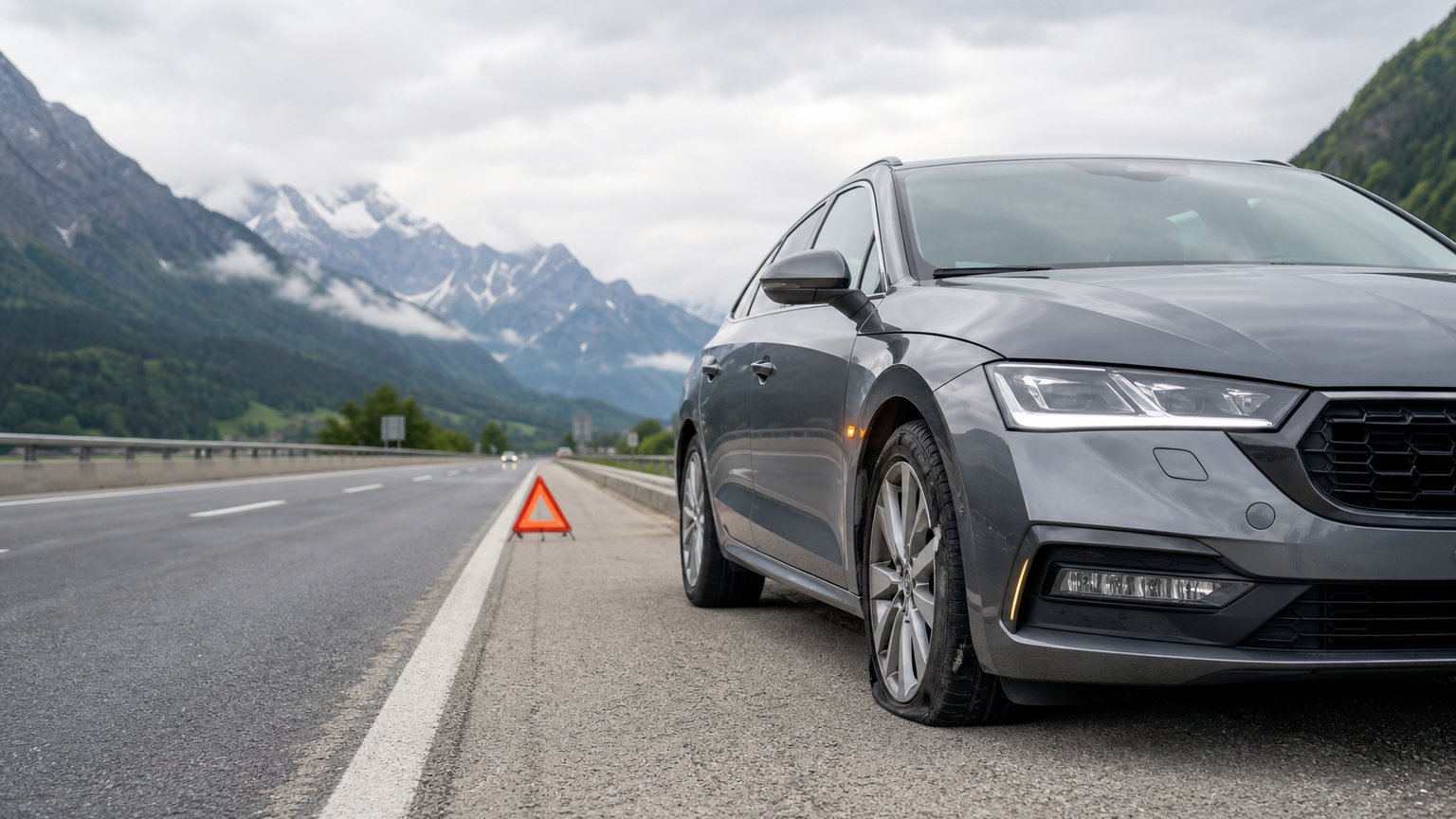 Reifenplatzer auf der Autobahn in Österreich: Welche Versicherung zahlt?