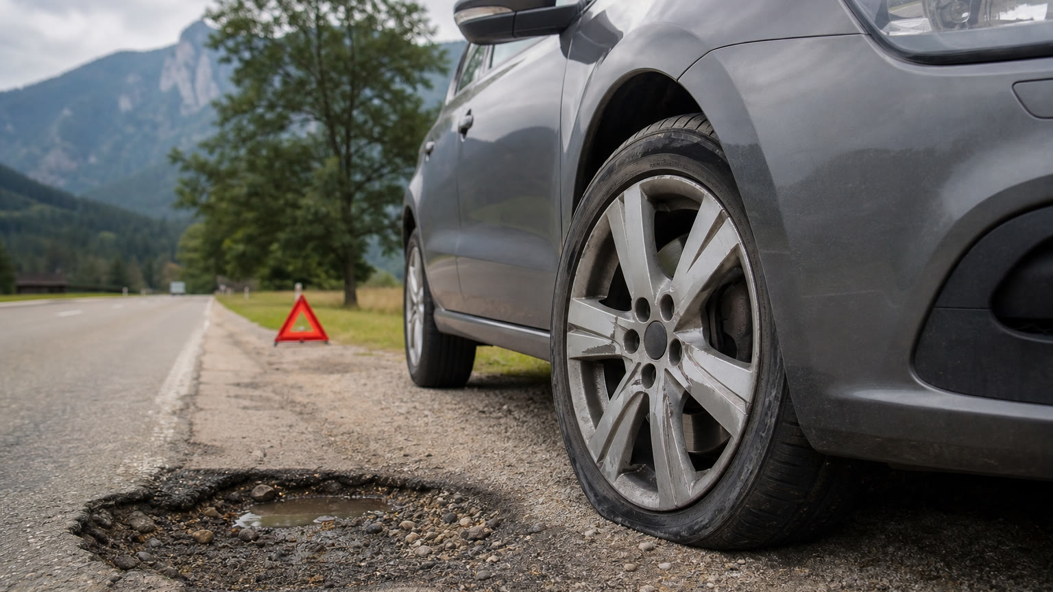 Schlaglochschaden am Auto in Österreich: Welche Versicherung zahlt für Reifen, Felge und Fahrwerk?
