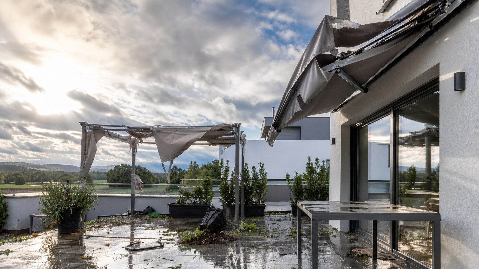 Pergola durch Sturm beschädigt: Welche Versicherung zahlt in Österreich?