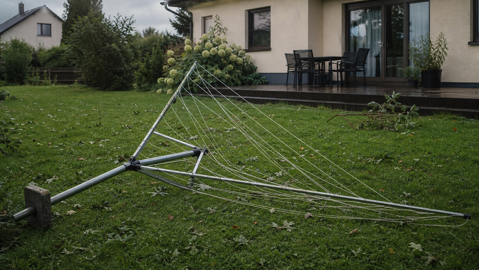 Wäschespinne durch Sturm beschädigt: Welche Versicherung zahlt in Österreich?