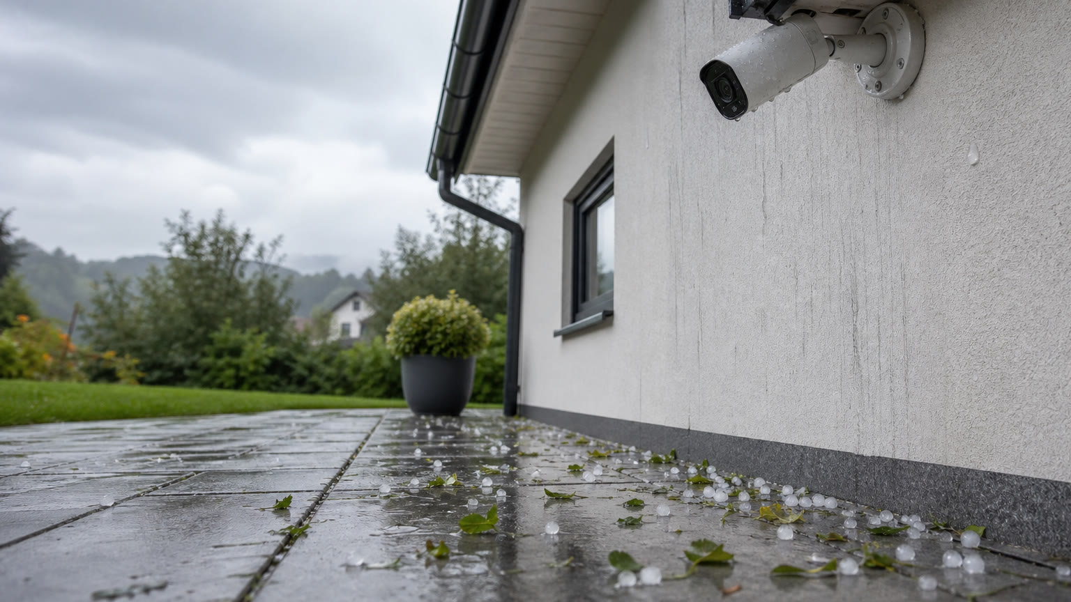 Außenkamera durch Sturm oder Hagel beschädigt: Welche Versicherung zahlt in Österreich?