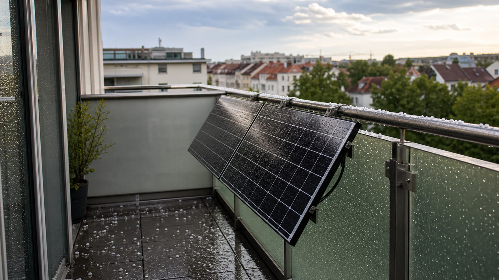 Balkonkraftwerk-Speicher durch Regen oder Hagel beschädigt: Welche Versicherung zahlt in Österreich?