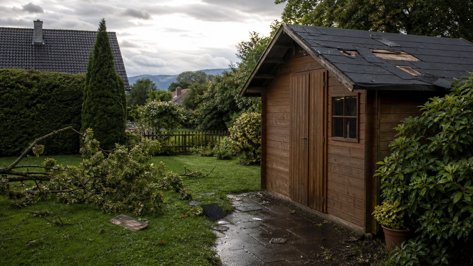 Gartenhaus durch Sturm oder Hagel beschädigt: Welche Versicherung zahlt in Österreich?