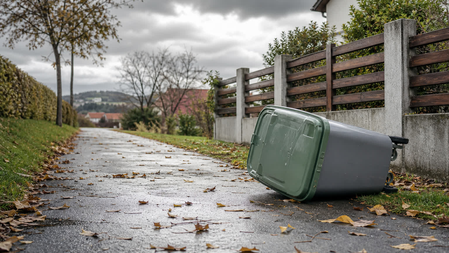Mülltonne durch Sturm beschädigt: Welche Versicherung zahlt in Österreich?